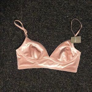 Pink velvet bralette